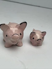 Pair of Vintage Mini 1950's Goebel Standing Pink Pig Figurines West Germany