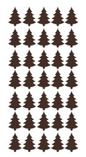 Tree Christmas Tree Xmas Tree Stickers Brown 1.25" DC33-080