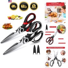 Heavy Duty Kitchen Scissors 2-Pack, Ultra Sharp Stainless Steel Meat Shears f...