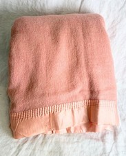 Vintage sweet soft pink wool blanket 80x90