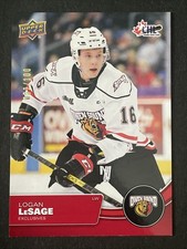 2021-22 UD CHL UD EXCLUSIVE BASE PARALLEL/100 LOGAN LeSAGE #29 OWEN SOUND ATTACK
