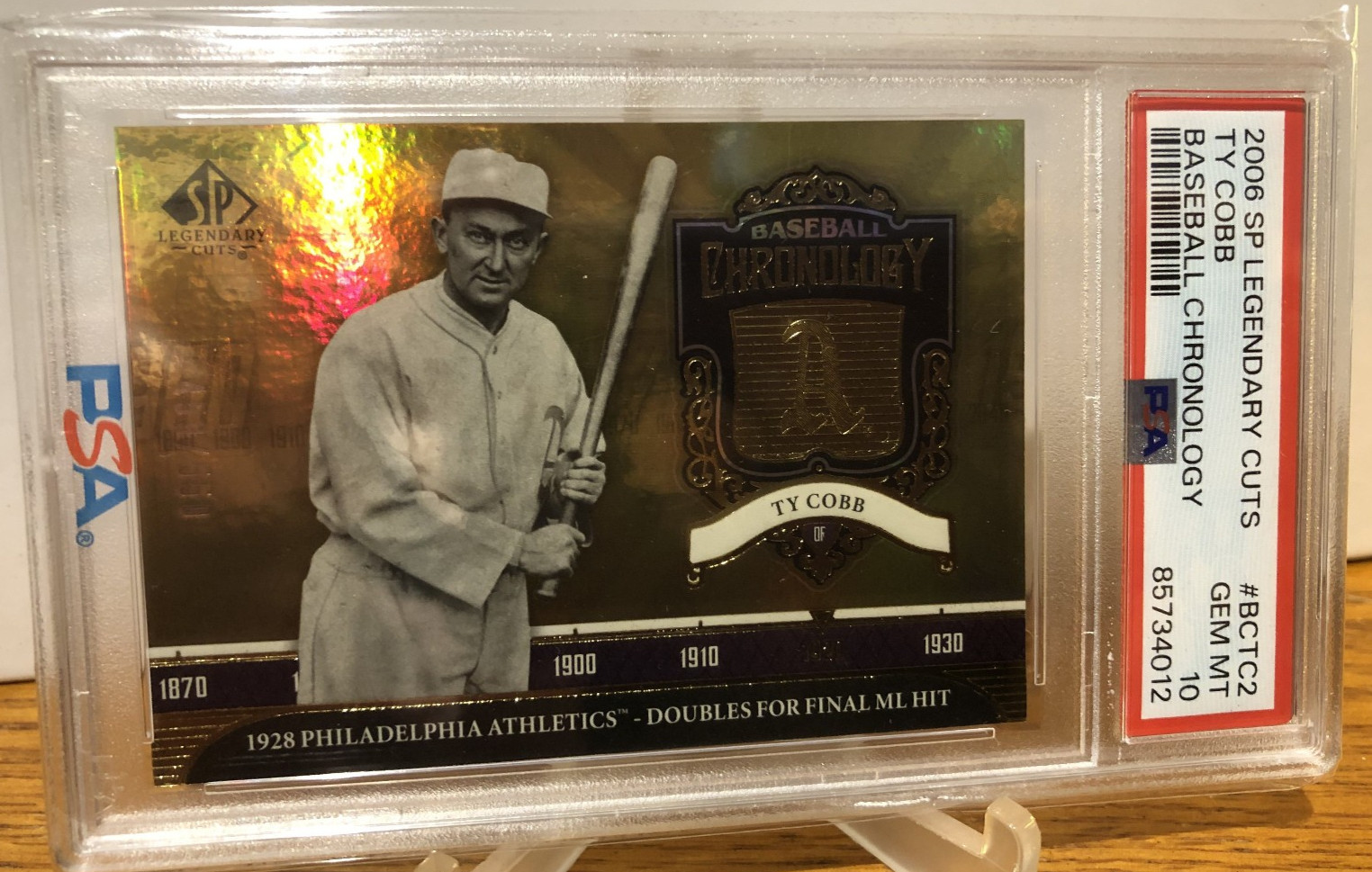 TY COBB - 2006 SP Legendary Cuts Baseball Chronology 459/550 PSA GEM MINT 10! view 3