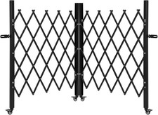 17FT Expandable Barricade Portable Safety Barrier Gate Steel Retractable