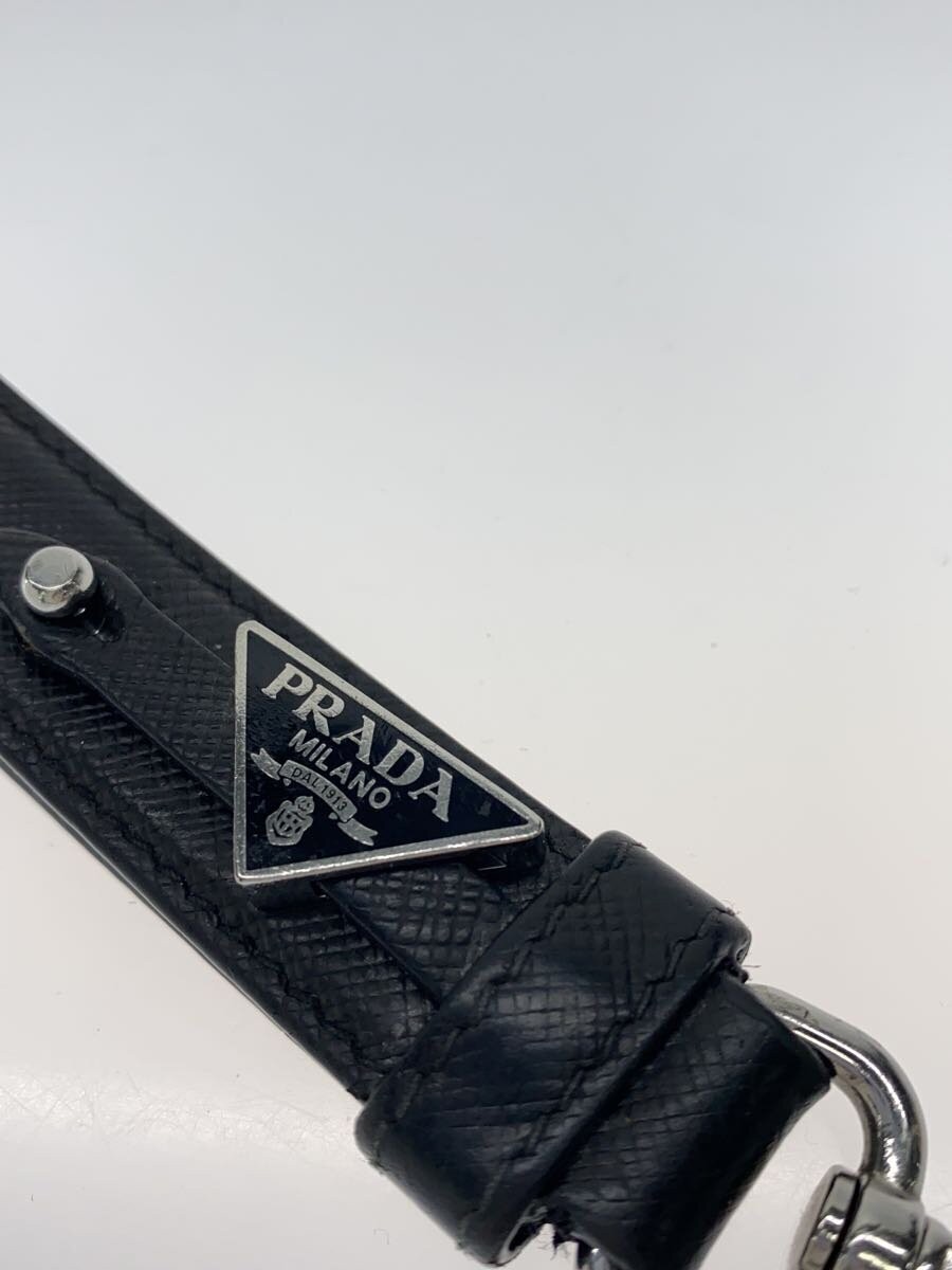 PRADA Keychain Black Men's 2PP68T Saffiano Keyring with Logo Plate thumbnail 4