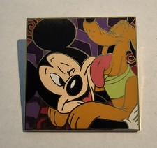 36192 Mickey& Pluto psychedelic square pin - Disneyland resort