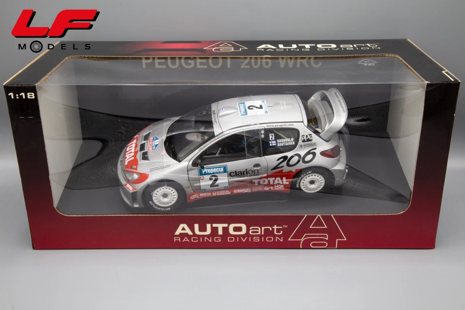 1:18 Peugeot 206 WRC Winner Rally New Zeland 2002 M. Gronholm - Autoart - Image 3 of 3