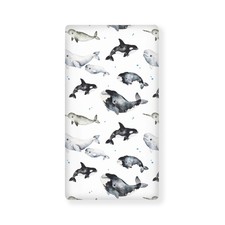 Whales Narwhal Beluga Fitted Crib Ocean Animals Baby Crib Fit Standard Crib a...