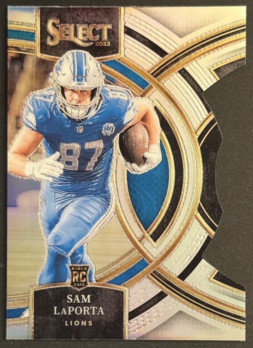 2023 Panini Select Sam LaPorta Premier Level Silver Prizm Die-Cut RC #106 Lions