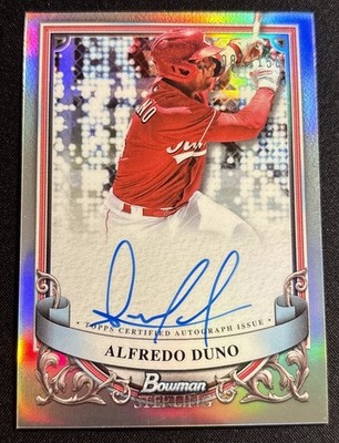 2024 Bowman Sterling ALFREDO DUNO Chrome Prospect Auto Refractor /150 Reds RC