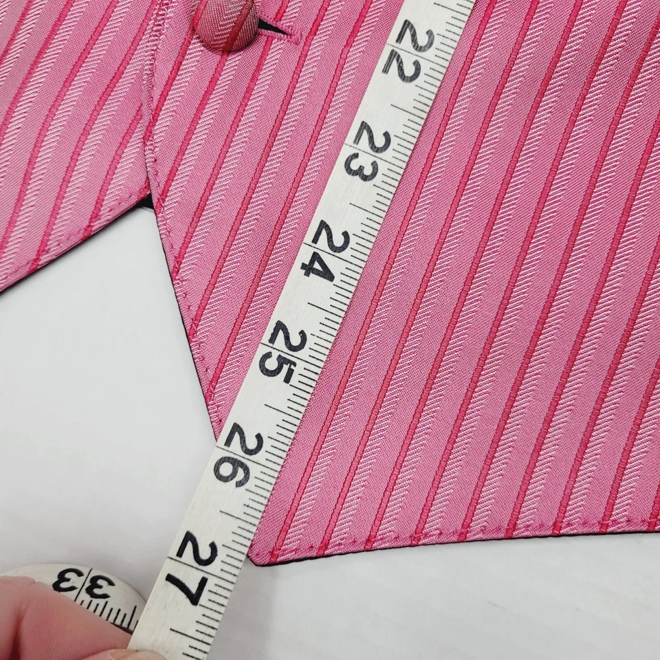 JEAN YAES PARIS Pour L Homme Medium Formal Wedding Tuxedo Prom Vest Pink Stripe - Image 3 of 4