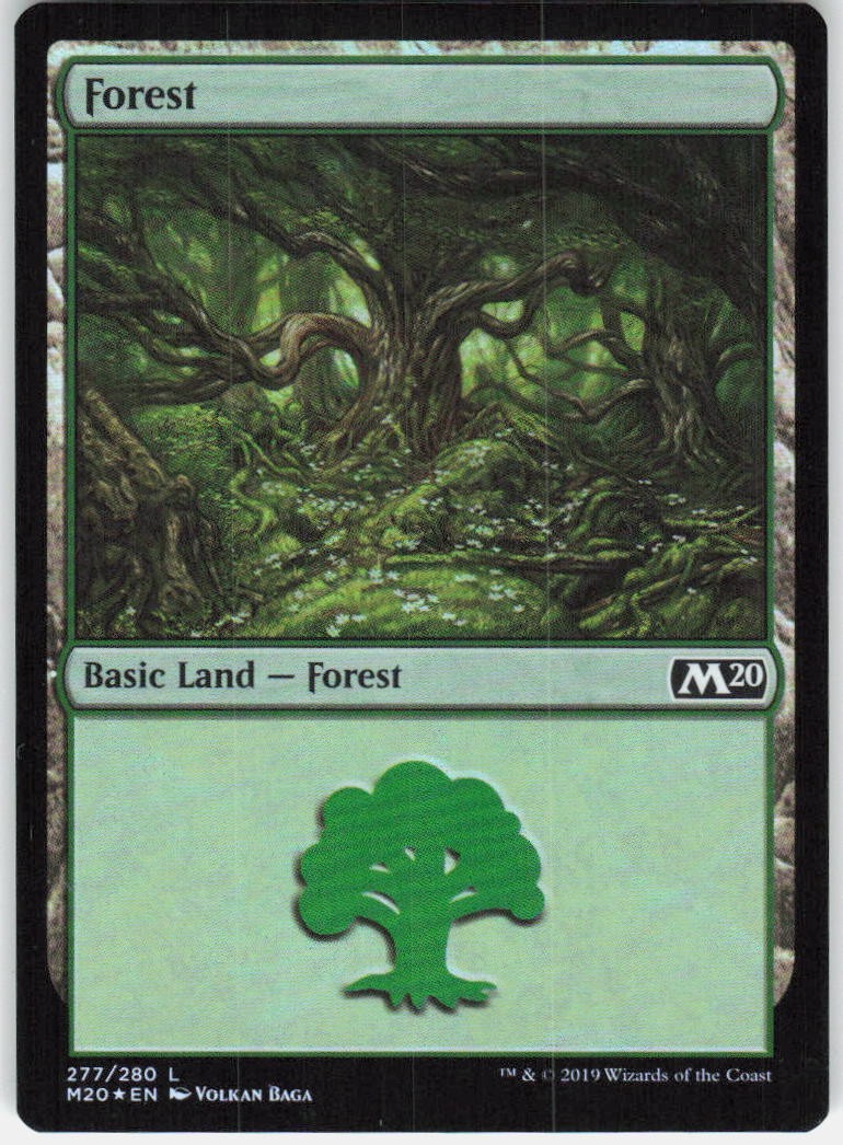 Forest 277 Land Core Set 2020 Magic: The Gathering Foil Near Mint