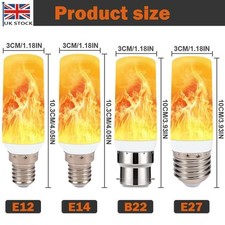 E12/E14/E27/B22 LED Flicker Flame Bulb Fire Burning Effect Light Indoor Lamps UK