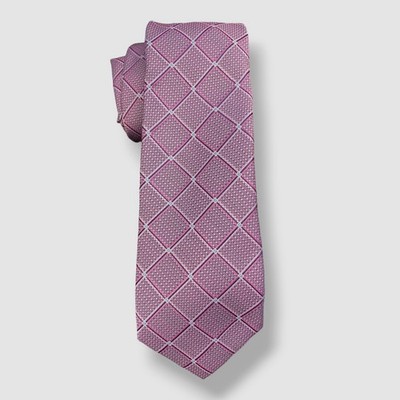Perry Ellis Men's Purple Ebsen Grid Tie Size 57 X 3.1