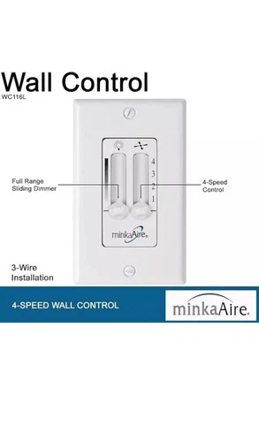 New In Box Minka Aire Wall Mount Light And Fan Control  White WC116L  DL-1171WRY - Picture 1 of 4