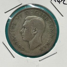 GB 1942, &frac12; Crown - George VI 1st type 50% Silver Coin Half Crown