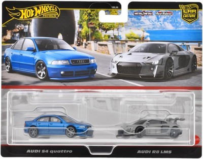 Hot Wheels BMW 320, Coffret Premium 2 Véhicules Culture Automobile Échelle 1/64, Assortiments Uniques, Pneus Real Riders, Châssis Metal/Metal, À Collectionner, Jouet Adulte, HKF55