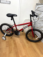 Apollo Outrage 16in Red Kids Bike, Training Wheels, BMX Bar, V-Brake, 1 Speed
