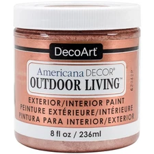 DecoArt Americana Decor Outdoor Living Metallic Paint 8oz-Rose Gold