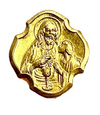 Vintage 1940 Italy Catholic First Holy Communion Pin Gold Plated Cast Metal