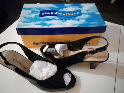 Stylish Comfort Cloud Walklers,Made In Brazil,Sz10halfw, Black Patent.