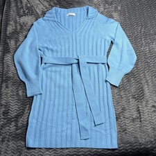 Grace Karin Women's Sweater Dress V Neck Knitted Pullover Sweater Dress blue L