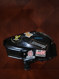 Empire Halo Paintball Hopper w/ Built In Rip Drive Glossy Black Untested