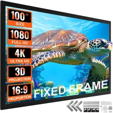 Uimoso 100" 16:9 Projector Screen Movie Projection HD Home Theatre Outdoor