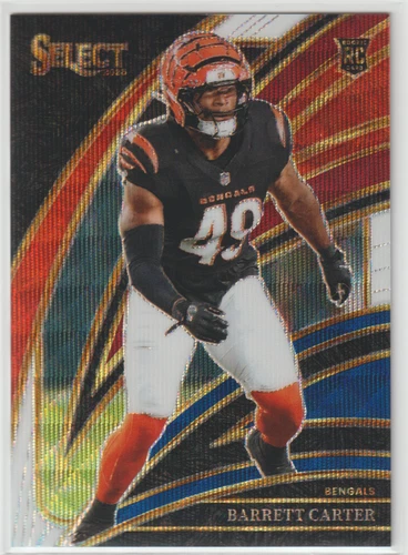 2025 Panini Select Barrett Carter #258 Club Level Red Prizm Shock /249 Bengals