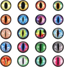 16mm Round Glass Eyes for Craft DIY, Mixed Colors, 20 Pairs