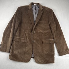 Saddlebred Mens Brown Heritage Corduroy Blazer 44L Academia Cotton Classic