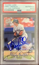 Vinny Castilla auto signed card 1998 Pacific Colorado Rockies PSA Encapsulated