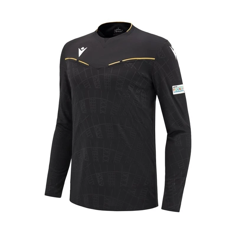 EURO 2024 UEFA ARBITRE HOMME - MAILLOT MATCH LS - FOOTBALL MACRON - Photo 2/4