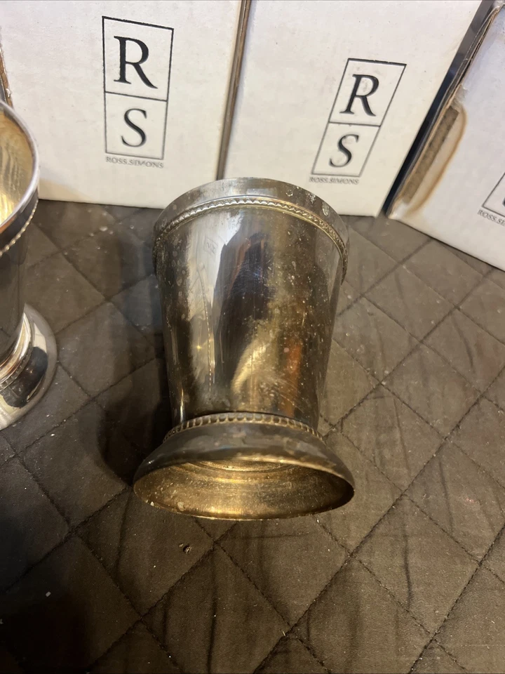 ROSS SIMONS Banhado a Prata Perfeito Julep Cups Kentucky Derby Conjunto de 12 - Imagem 4 de 4