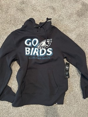 New Era Go Birds Black Hooded Sweatshirt Men's Medium New With Tags Phil eagles 