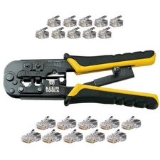 Klein Tools Rj45 Rj11 Crimping Tool With Connectors Stripper All In One