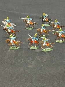 set of 10 vintage hand painted german napoleonic toy soldier soft metal