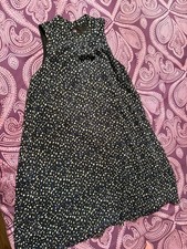 Tommy Hilfiger Women's Blouse Dress Size 10 Black Blue White Floral Print