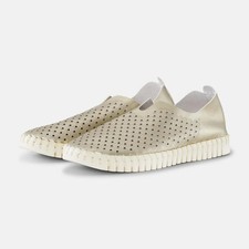 Ilse Jacobsen Tulip Metallic Flats - Platinum