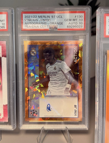Topps UEFA Champions League Merlin 2022 Vini Jr. Auto EBay One Of One 5/5 PSA 10