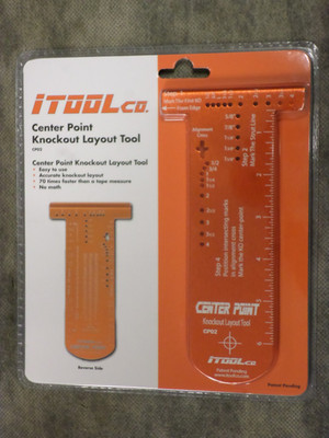 iTOOLco CP02 - Center Point  Knockout Layout Tool - 1/2'' to 4''
