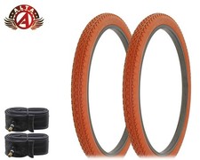 2 ALTA BICYCLE WIRE BEAD TIRE 24 x 2.125 CLAY HEAVY DUTY DIAMOND TREAD W/Tubes.
