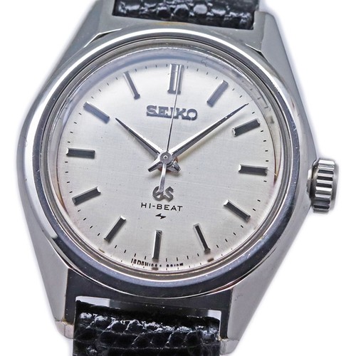 Grand Seiko 19GS Ref1964-0010 Ladies Watch Platinum Plated Silver Dial Leather