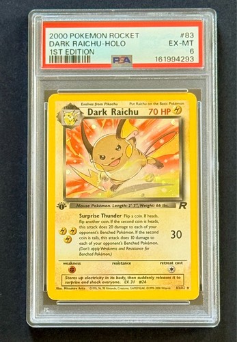 Dark Raichu (1st Edition) graded PSA 6 for sale on eBay