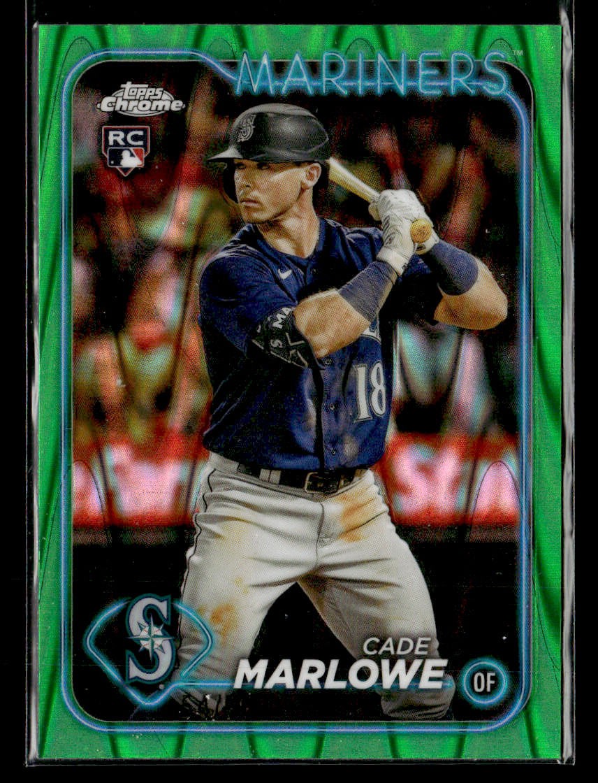 2024 Topps Chrome #266 Cade Marlowe Green Wave Refractors #/99 Rookie card