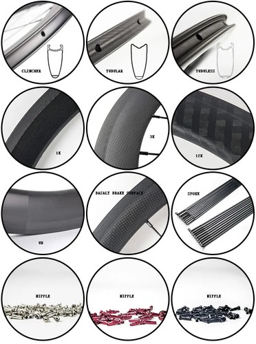 88mm Road Bike Carbon Wheelset Clincher 23mm Wide with Powerwat R13 Hub Wheels - Picture 12 of 12