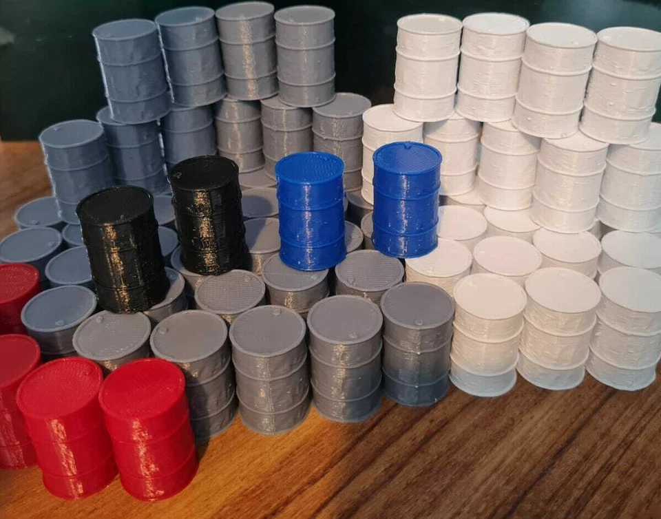 25 x 200L Oil Drums Barrels 1:50 scale diorama accessories truck load 1/50