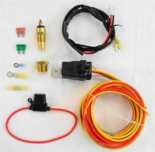 NEW ELECTRIC COOLING FAN WIRING INSTALL KIT 185/165 THERMOSTAT 50 AMP RELAY