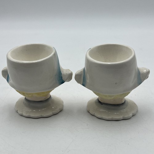VINTAGE LEFTON DUTCH GIRL EGG CUP BLONDE PIGTAILS - LOT OF 2 - Picture 3 of 14