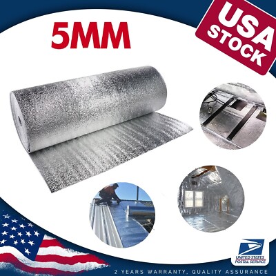 5MM-60''x40''-Foil Faced Reflective Foam Insulation Solid Vapor Barrier Warehouse