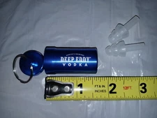 DEEP EDDY Austin TX Vodka New Promo Ear Plugs Metal Stash Container Keychain